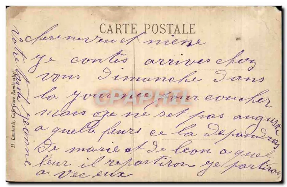 Rambouillet — Perspectiva do Castelo (Lado Sul) — Platinogravura L. Paris - Verso