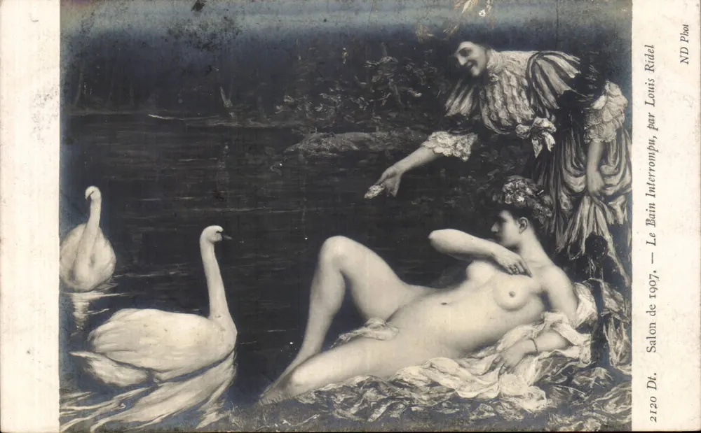 Der unterbrochene Badetag — Salon de 1907 — von Louis Ridel — Verlag ND Ploot, n° 2120 - Vorderseite
