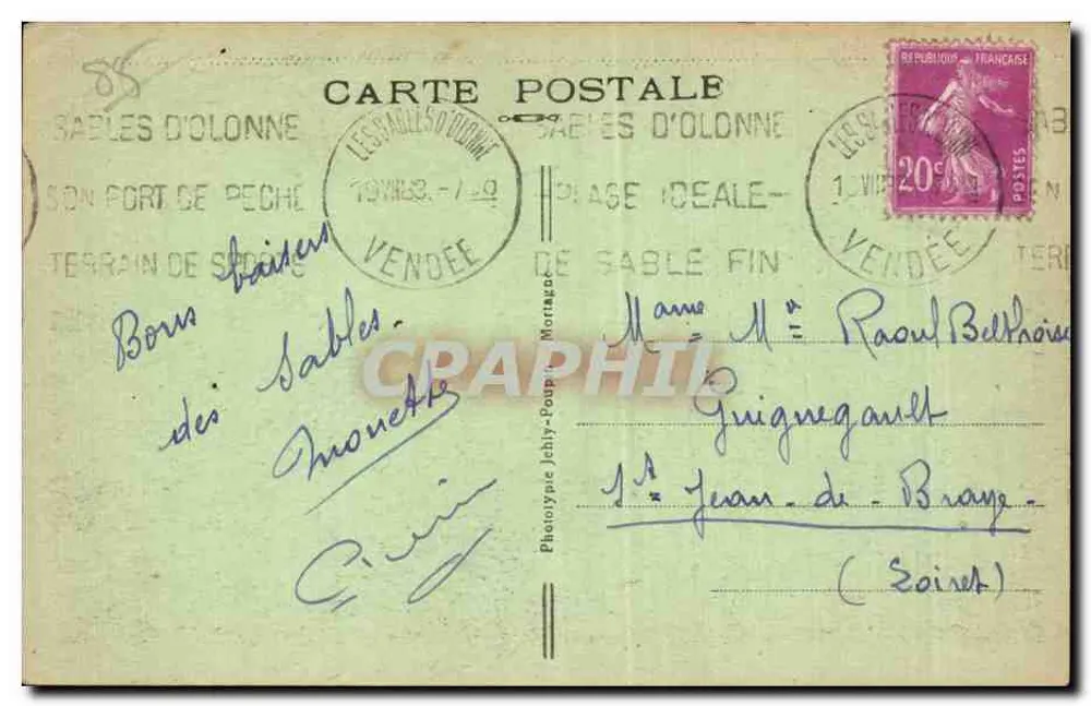 Les Sables-d'Olonne (Vendée) — Três lindas Sablaises — Foto Jolly-Pouppe - Verso