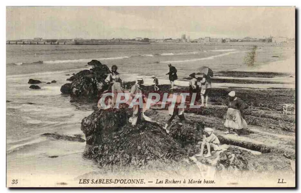 Les Sables-d'Olonne — Les Rochers à Marée basse — LL. n°35 - Frente