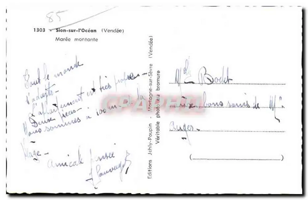 Sion-sur-l'Océan — Wysoka woda — Wydawnictwo Jehly-Poupin - Rewers