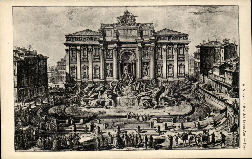 Fonte de Trevi — Roma — A. Vincent, 1 Rue des Beau-Arts — Paris - Frente