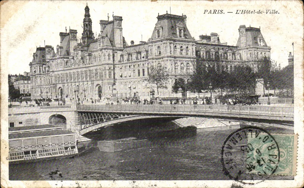 Paris — O Hôtel-de-Ville — editor desconhecido, número de série não visível - Frente