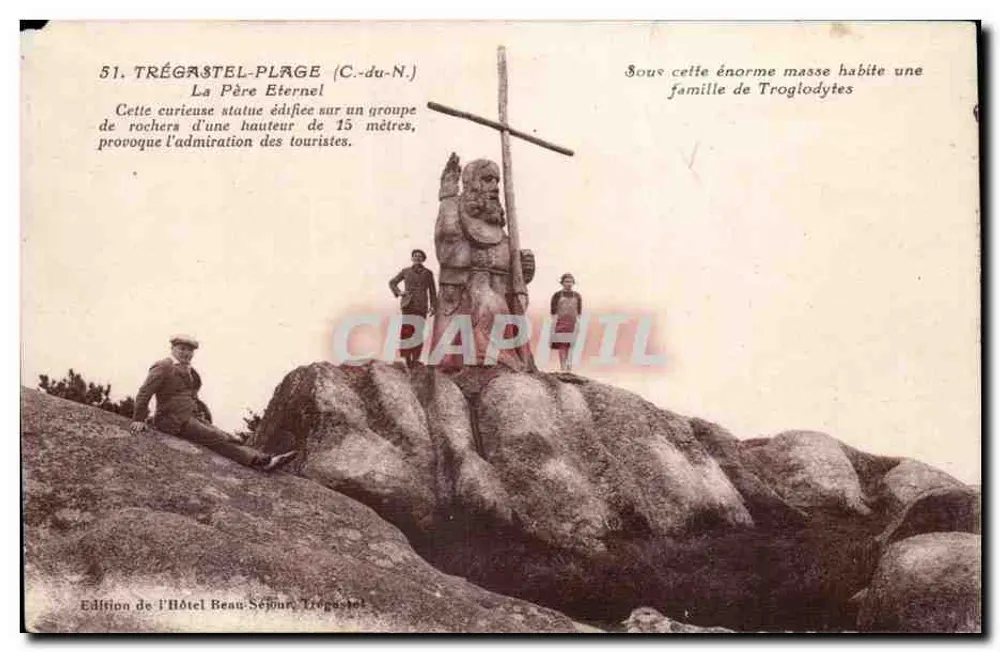 Trégastel-Plage (C.-du-N.) — O Pai Eterno — Edição do Hotel Beau-Séjour, Trégastel - Frente