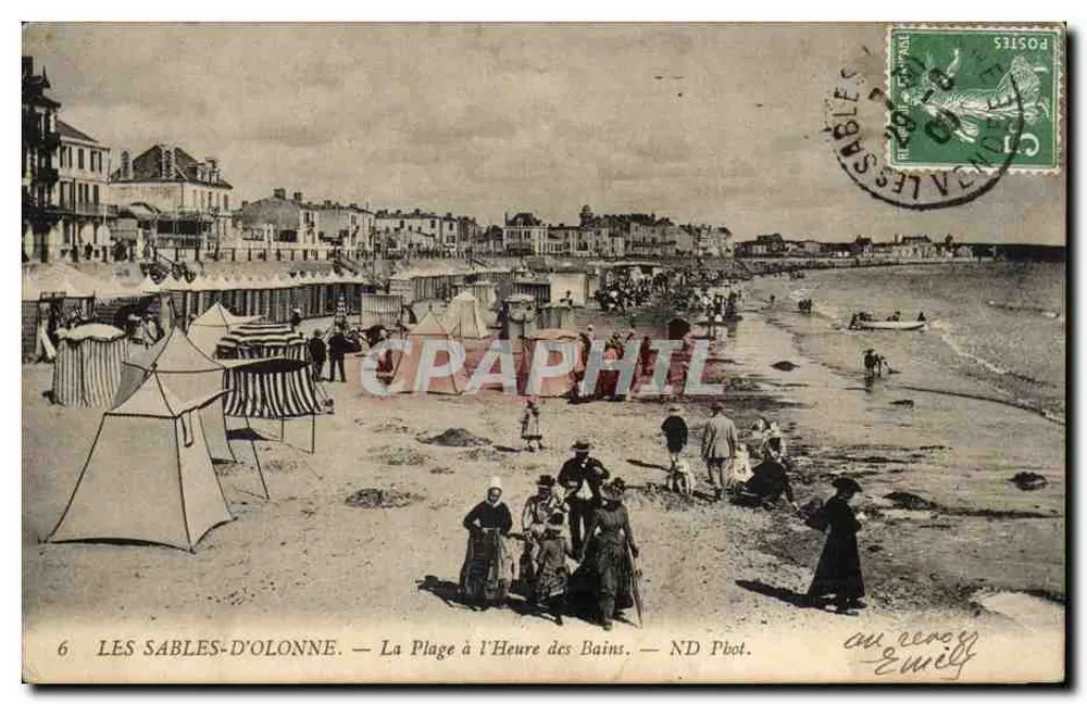 Les Sables-d'Olonne — Die Strandpromenade zur Badezeit — ND Pbot. - Vorderseite