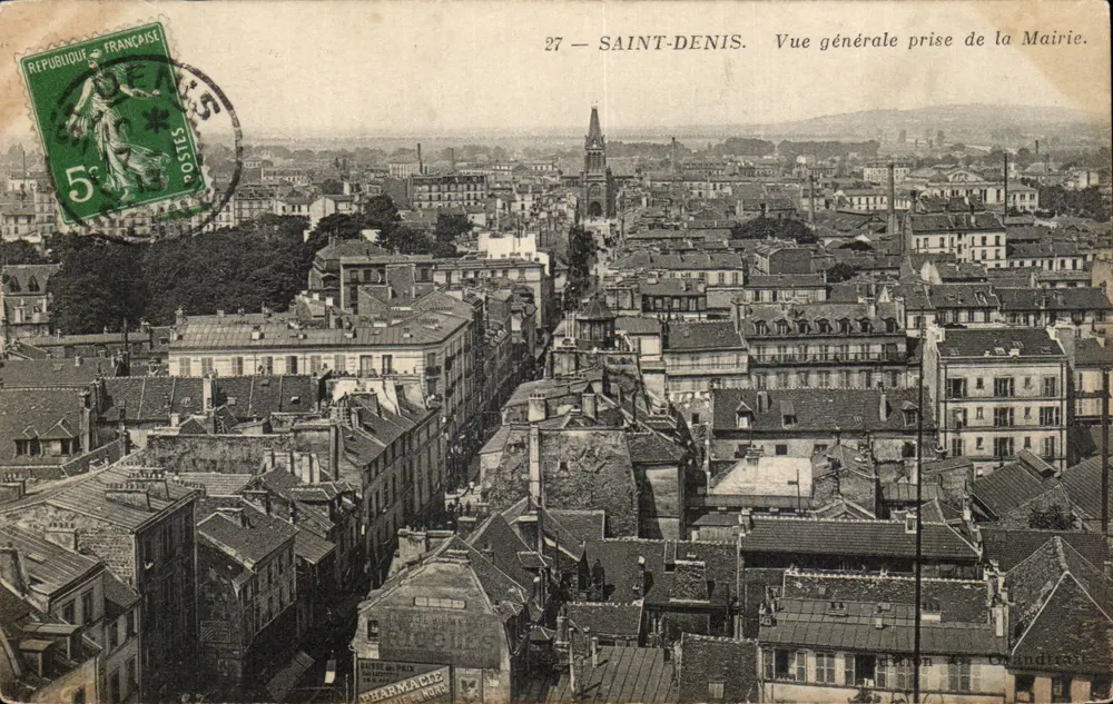 Saint-Denis — Allgemeiner Blick vom Rathaus aus — Verlag Grandirat, Nr. 27 - Vorderseite