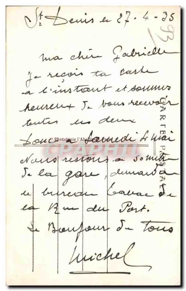 Saint-Denis — Das Rathaus und die Abtei — A.C. 14 - Rückseite