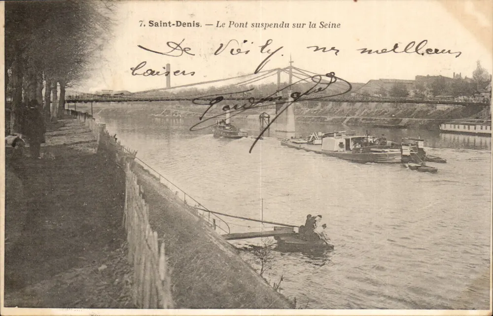 Saint-Denis — Die Hängebrücke über die Seine — F. POUYDEBAT - Vorderseite
