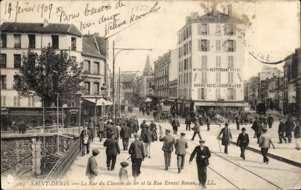 SAINT-DENIS — Die Straße des Schienenwegs und die Straße Ernest Renan — LL. n°164 - Vorderseite