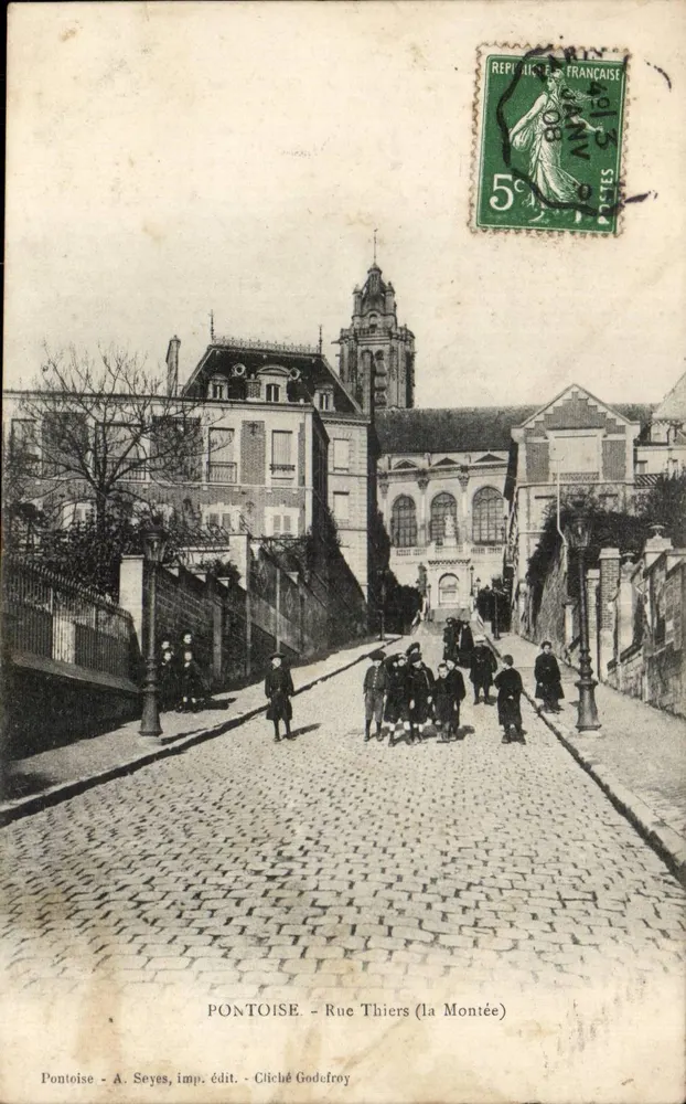 Pontoise — Rue Thiers (la Montée) — A. Seyes, imp. édit. - Frente