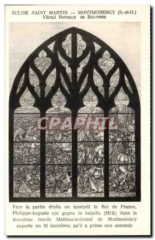 Kirche Saint-Martin — Montmorency (S.-et-O.) — Stich mit der Schlacht von Bouvines - Vorderseite