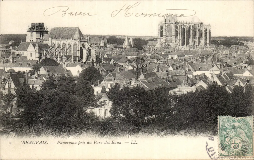 Beauvais — Panorama z Parku Eaux — LL. - Awers