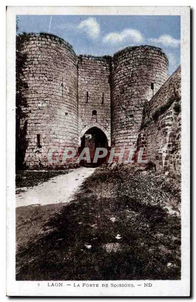 Laon — A Porta de Soissons — ND - Frente