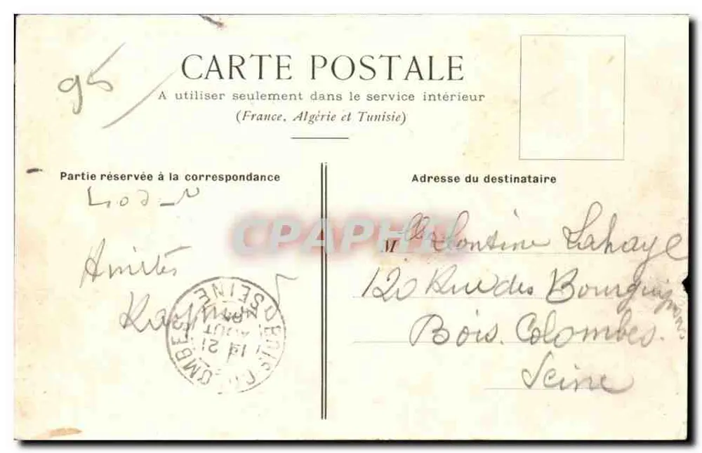 Enghien-les-Bains — Ufer des Nordsees — unbekannter Verleger, Seriennummer 9 - Rückseite