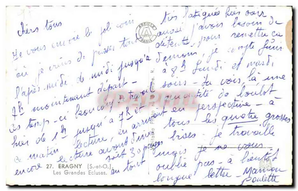 लेस ग्रांड एक्लूज़ — एरैग्नी (S.-et-O.) — एडिटर ABEILLE PARIS, संख्या 27 - पीछे