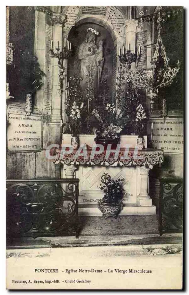 Pontoise - Kirche Notre-Dame - Die Marienfigur - A. Seyes, Verlag - Foto Godefroy - Vorderseite