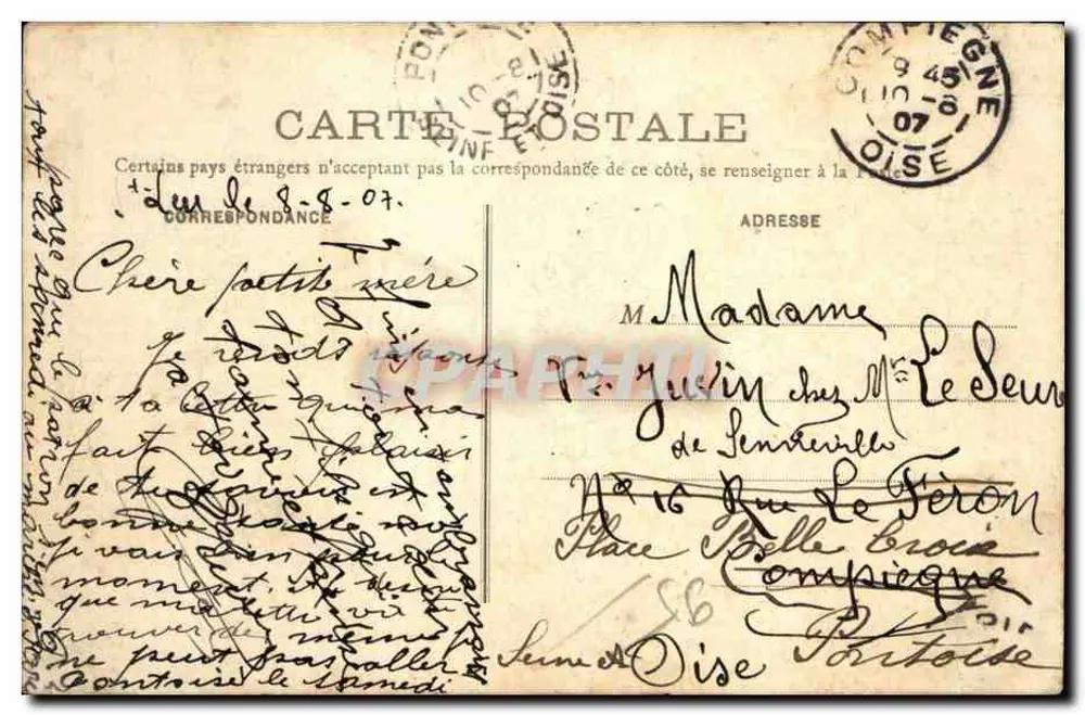 Pontoise - Das Hotel-Dieu - Die Kapelle — A.G. Piskefontaine Triel - Rückseite