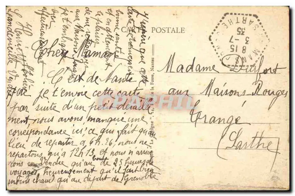 Nantes — Der Umfahrungspont, von der Île Glorieuse aus gesehen — unbekannter Verleger, Nr. 19 - Rückseite