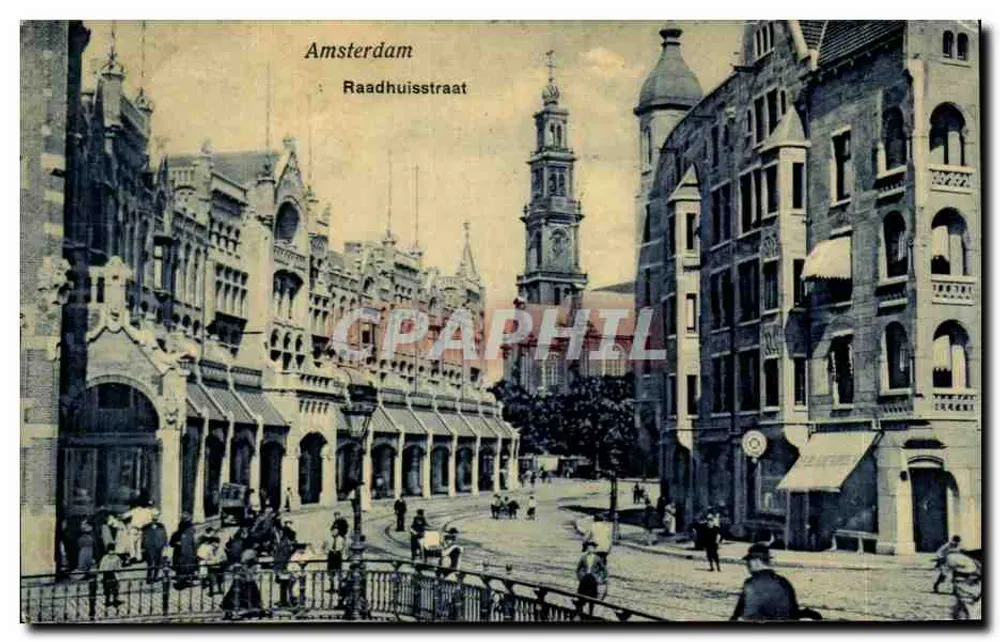 Amsterdam — Raadhuisstraat — BRIEFKAART (Carte postale universelle) n°37 - Voorkant