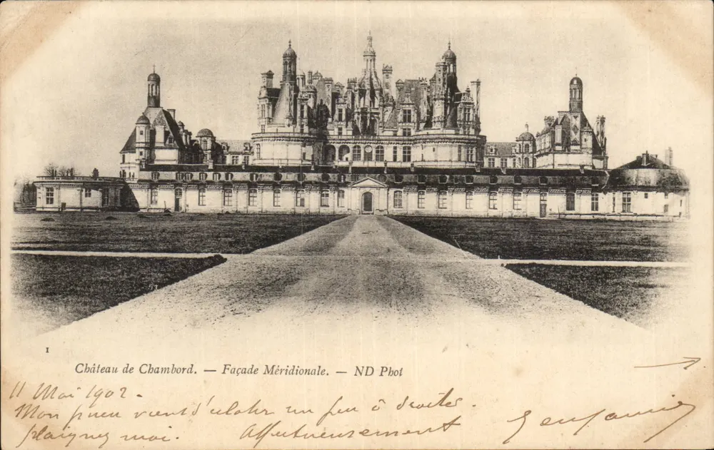 Castelo de Chambord — Facha Meridional — ND Fot. - Frente