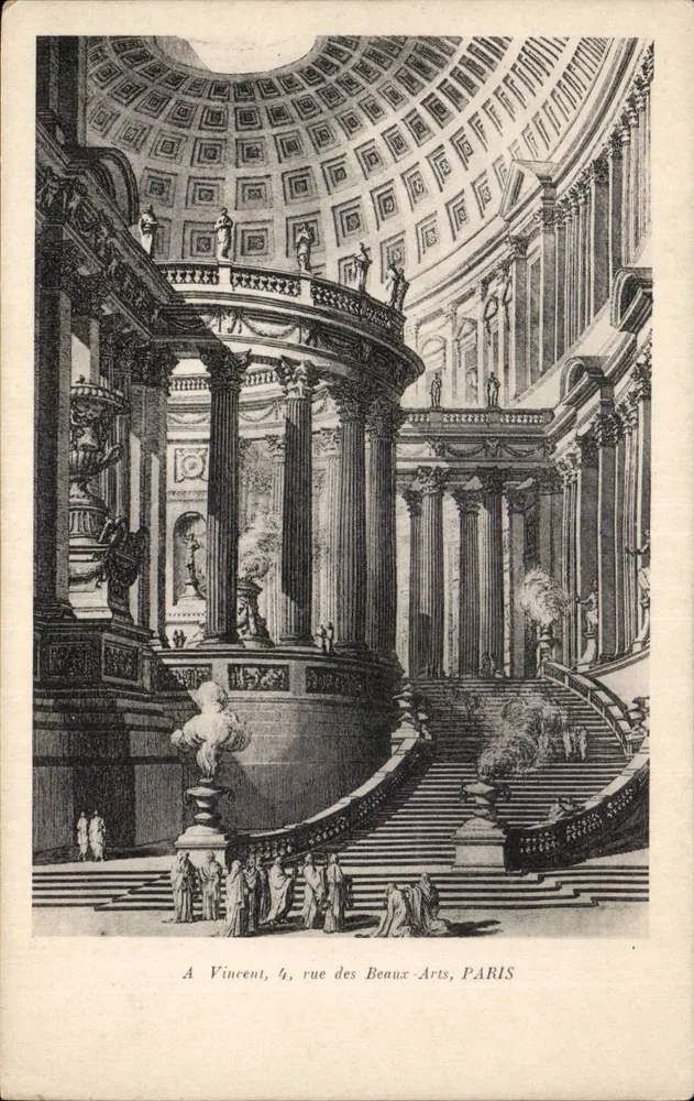 Innenraum des Panthéons — architektonische Ansicht — A Vincent, 4, rue des Beaux-Arts, PARIS - Vorderseite