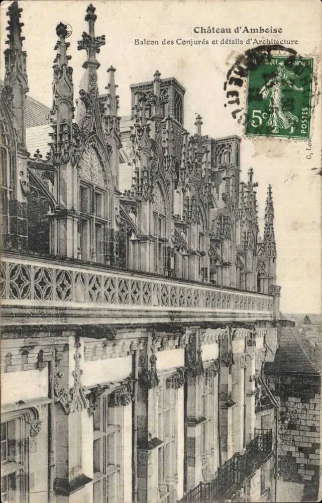 Schloss Amboise — Balcon des Conjurés und architektonische Details — G. Louis - Vorderseite