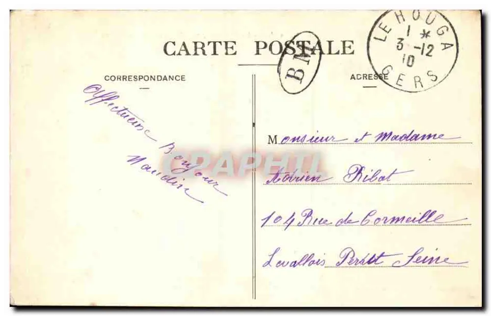 Mont-de-Marsan (Landes) - La Midouse, Ansicht vom Pont du Commerce — Heemotypie Gautreau, Langon (Gironde) - Rückseite