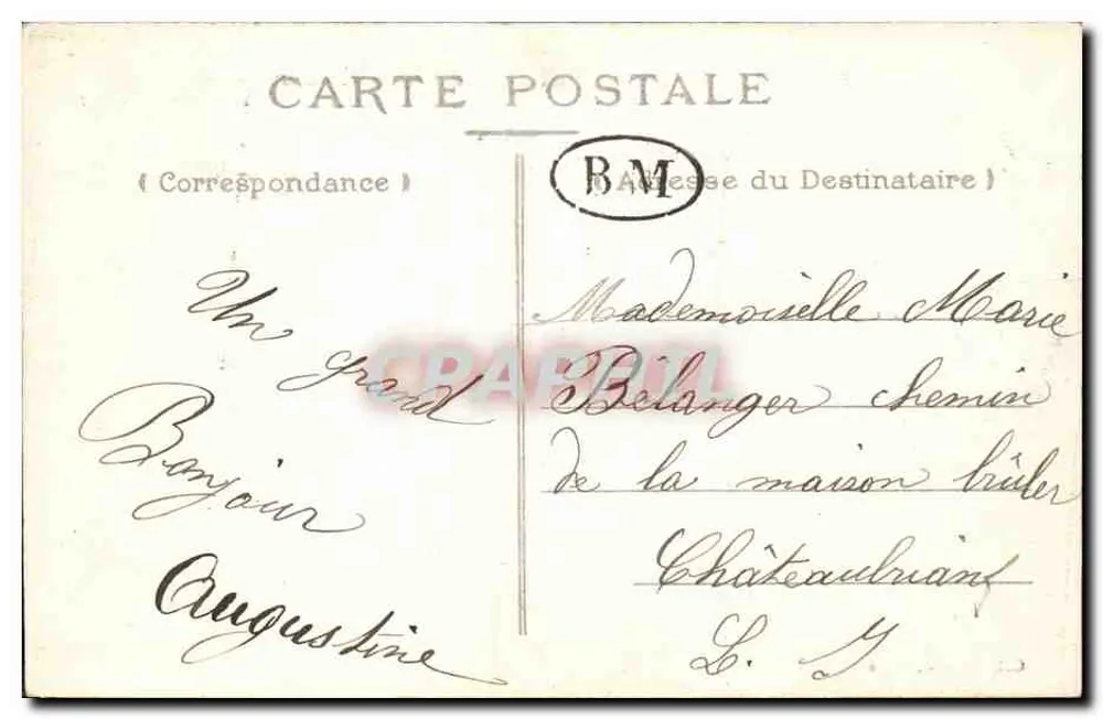 Châtelais (M.-&-L.) — Ruínas dos muros de Fortificação — editor não visível - Verso