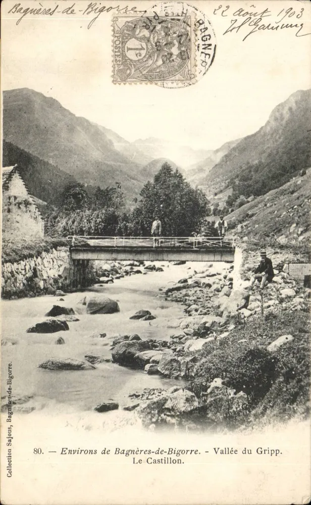 Bagnères-de-Bigorre — Umgebung von Bagnères-de-Bigorre. Das Castillon — Tal des Gripp. — Sammlung Sajous - Vorderseite