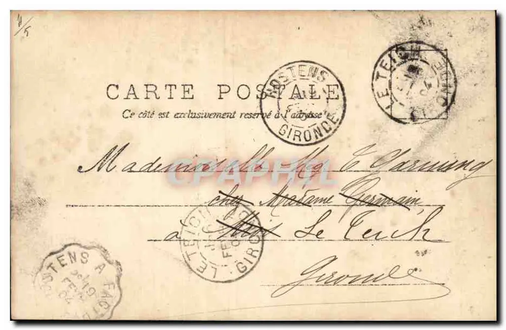 Madame les mange — Garten-Szene — Verlag AS, Nr. IV - Rückseite