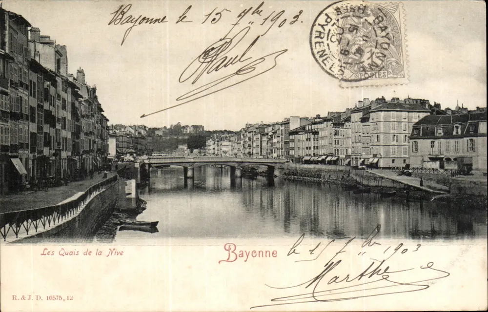 Los Muelles de la Nive — Bayona — R.&J.D. 10578, 12 - Anverso