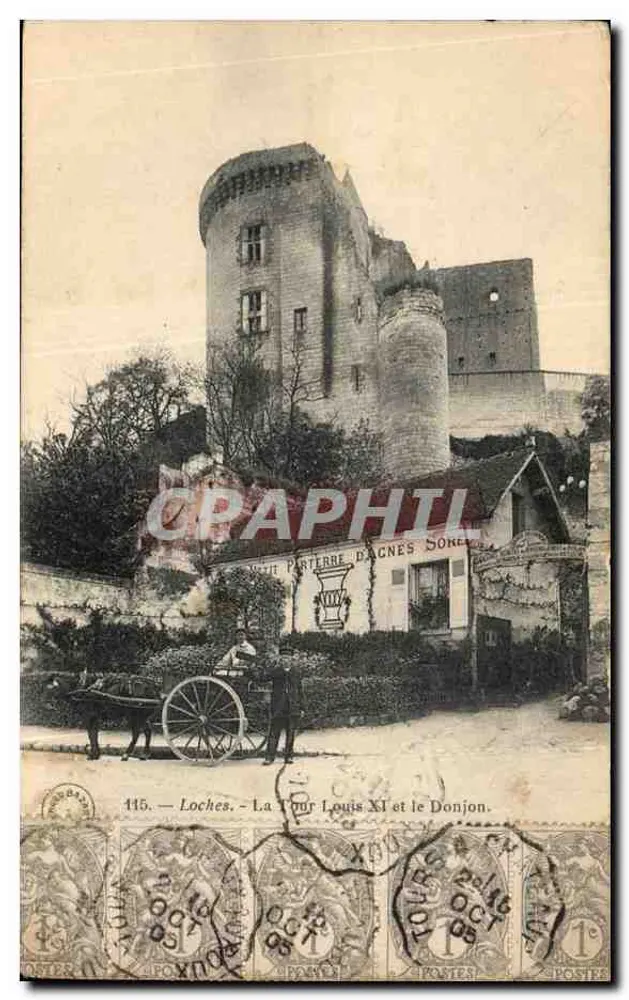 Loches — Turm von Louis XI und der Bergfried — Verlag: P. P. L. P. (Nr. 115) - Vorderseite