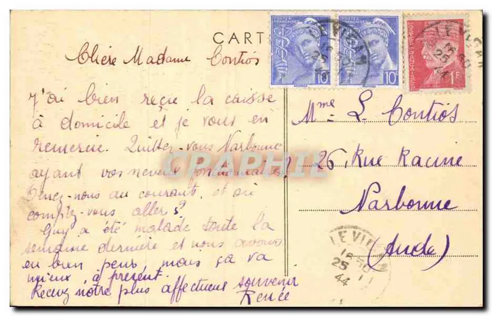 Le Vigan — Avenida de Gourdon — Combier Imp. Macon - Verso