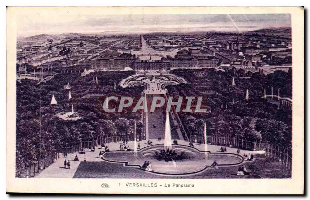 Versailles - O Panorama — Bilhete postal antigo n°1 — editor não identificado - Frente