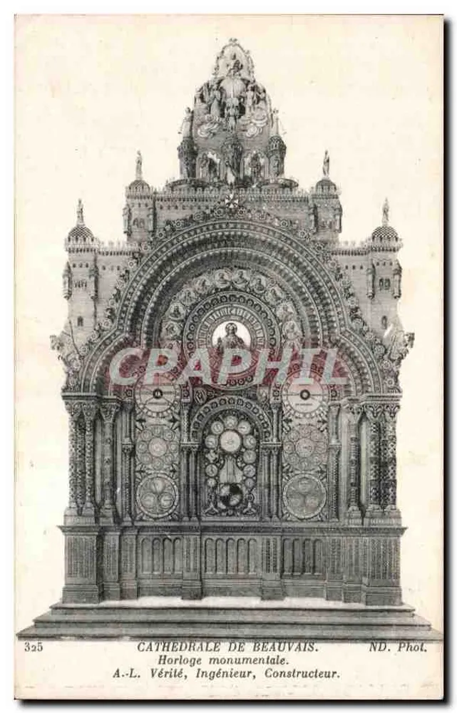 Catedral de Beauvais — Relógio monumental — A.-L. Vérité, Engenheiro, Construtor - Frente