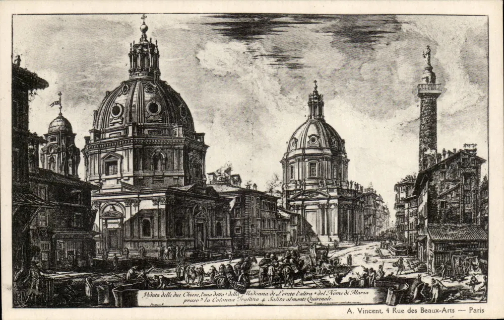 Kirche der Zwei Kirchen und Säule Trajans — Rom — A. Vincent, 4 Rue des Beaux-Arts — Paris - Vorderseite