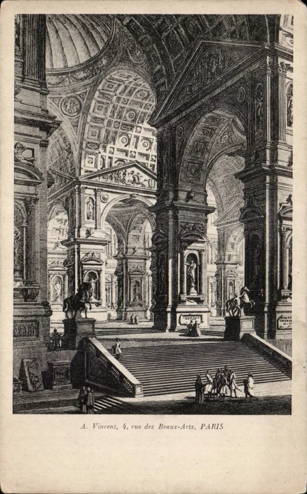 Innenansicht des Musée des Beaux-Arts — Architektonische Ansicht — A. Vincent, 4, rue des Beaux-Arts, PARIS - Vorderseite