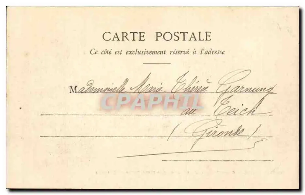 Libourne — Cours Tourny und Statue des Kapitans Oscar de Géraux — Henry Guillier, 31, 42 bis und 44, rue Fonneuve - Rückseite