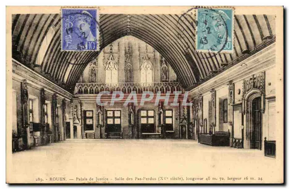 Rouen — Palast der Justiz - Saal der verlorenen Akten (15. Jahrhundert) — Edition AEC - Vorderseite