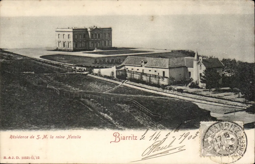 Residenz Ihrer Majestät der Königin Natalie — Biarritz — R.&J.D. 10525 G, 12 - Vorderseite