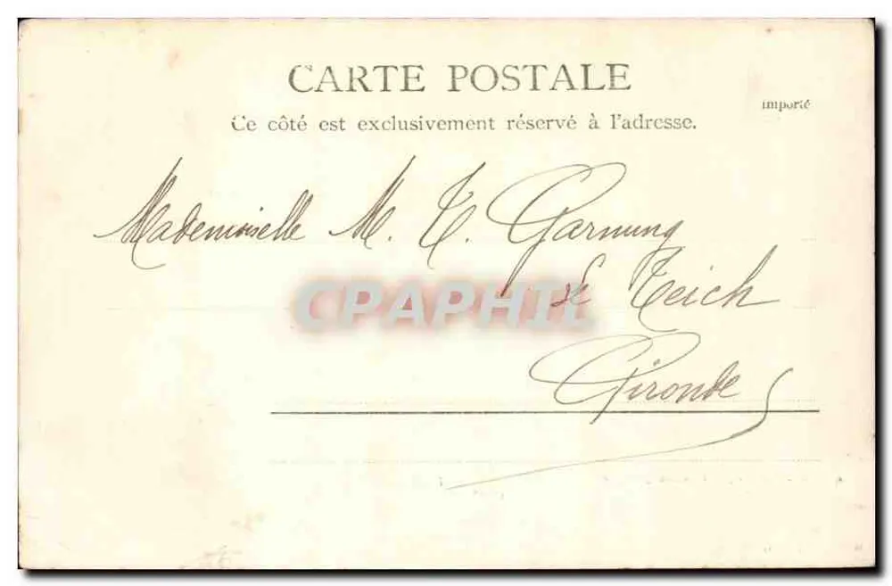 Residenz Ihrer Majestät der Königin Natalie — Biarritz — R.&J.D. 10525 G, 12 - Rückseite
