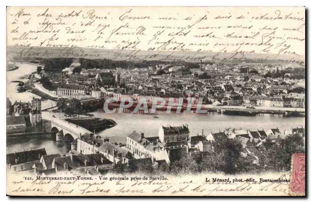 Montereau-Fault-Yonne — Allgemeiner Blick von Surville — L. Ménard, phot.-verlag Fontainebleau - Vorderseite