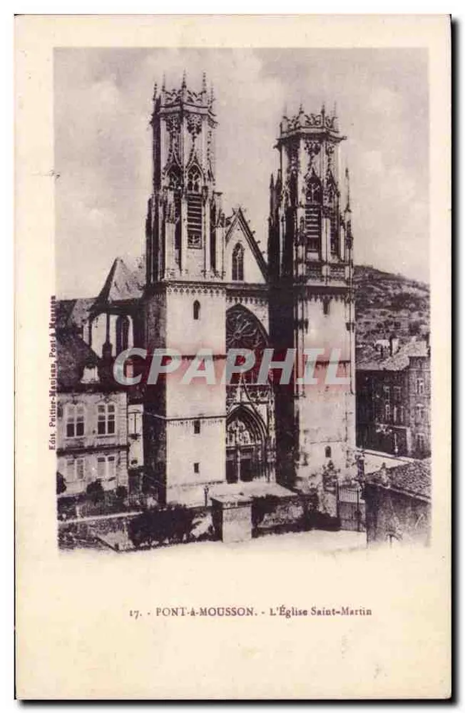 Ponte à Mousson - A Igreja de São Martinho — Edição Peltier-Mariette, n°17 - Frente