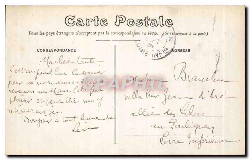 Dampierre-sous-Breu — Plac kościoła — Laussedat, Châteaudun - Rewers
