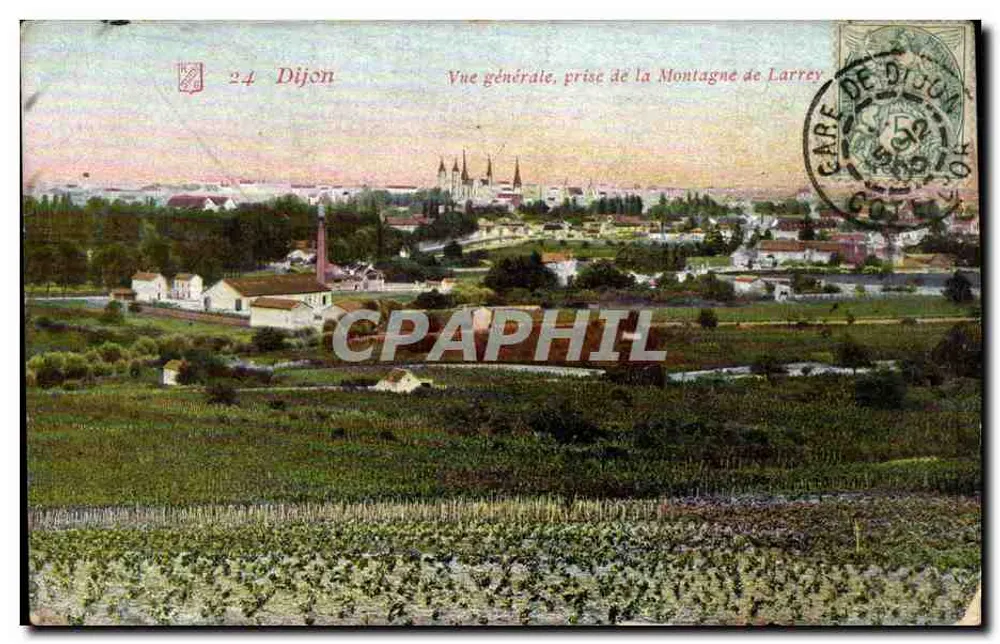Dijon — Allgemeiner Blick vom Montagne de Larrey — unbekannter Verleger, Nr. 24 - Vorderseite