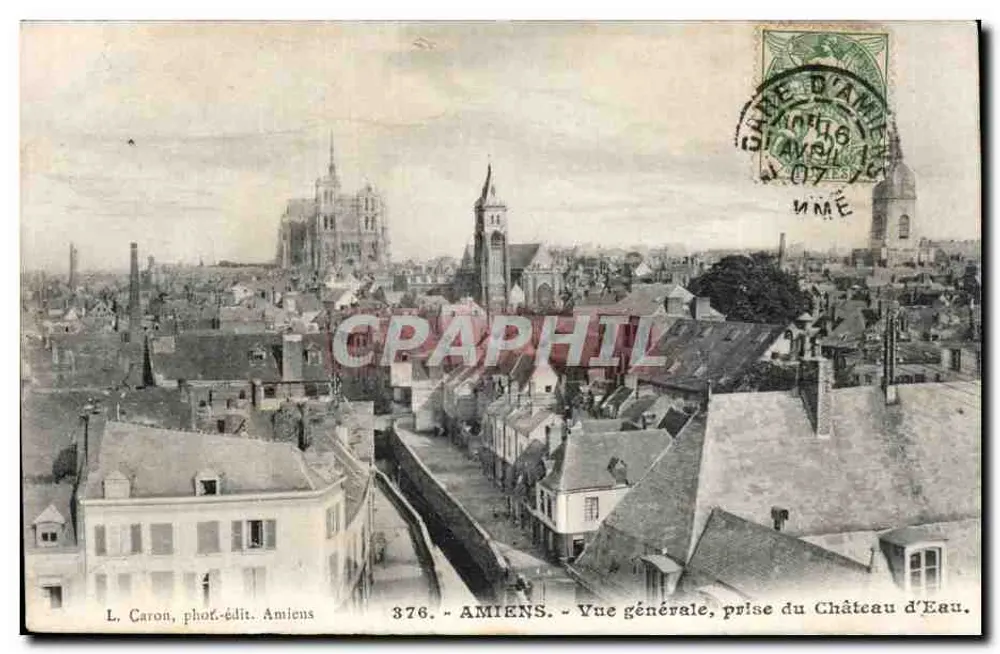 Amiens — Allgemeiner Blick, vom Château d'Eau aus aufgenommen — L. Caron, Fotograf-Verleger Amiens, Nr. 376 - Vorderseite