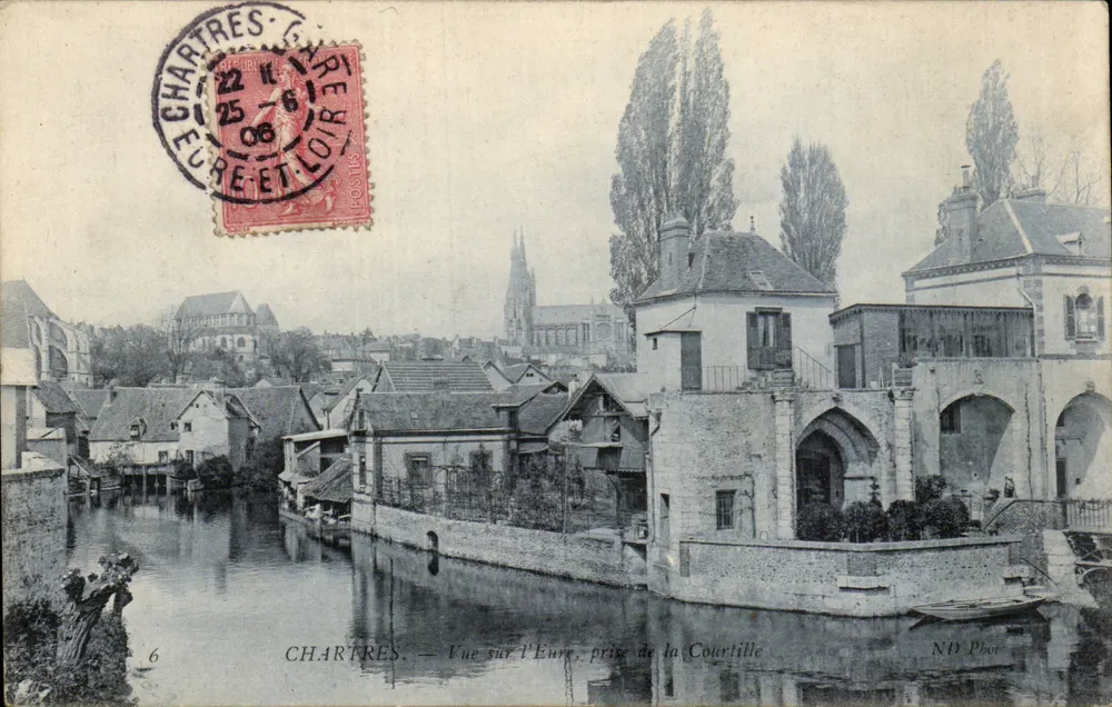 Chartres - Blick über die Eure, vom Courtillle — ND Phor - Vorderseite