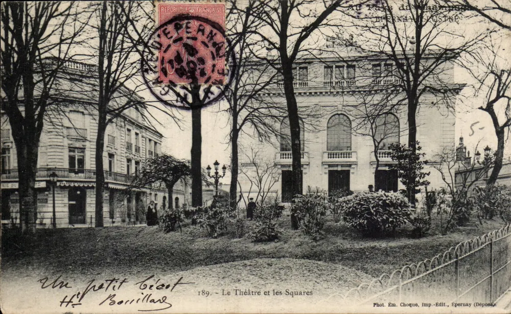 Epernay - Het Theater en de Parken — Foto. Ém. Choque, Uitgever, Epernay (Depot) - Voorkant