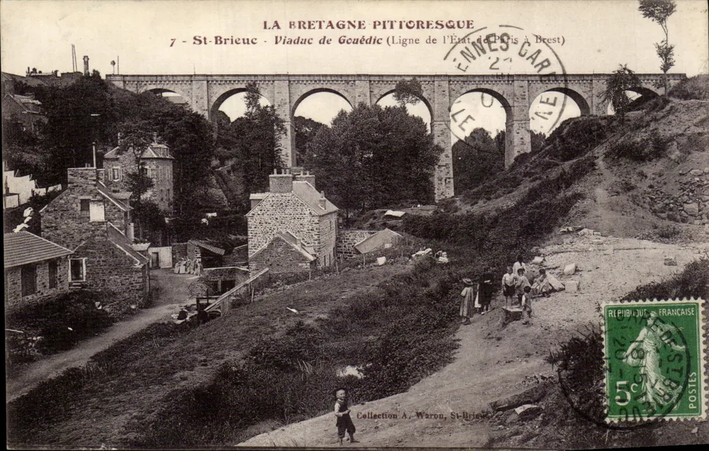 St-Brieuc - Viaduto de Gouédic (Linha de Estado de Paris a Brest) — Coleção A. Waron — Ennes Cartes - Frente
