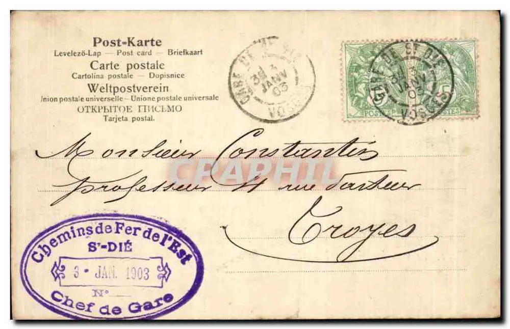 Dorf Sainte-Souvennes — Ansicht der Ferme Mogador — Verlag Gebrüder Mühlstein, Offenbach a. M. n° 31 - Rückseite